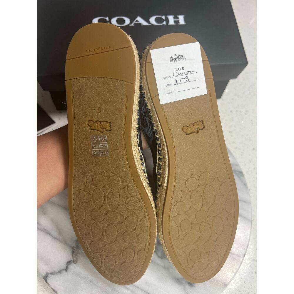 NIB COACH Carson Denim Signature Blue Espadrille Flats-FG3482 Size 6 - Picture 8 of 9